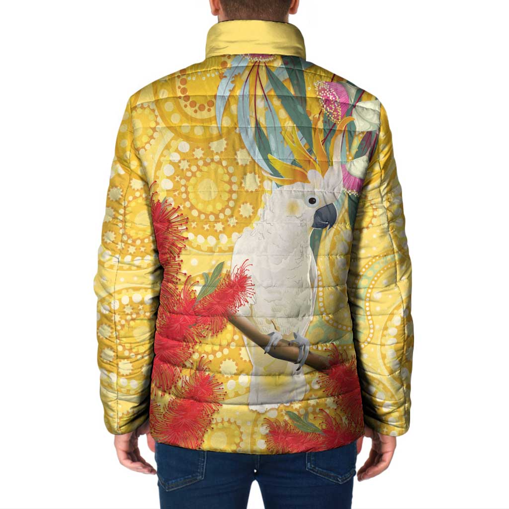 Sulphur-Crested Cockatoo Australia Aboriginal Art Padded Jacket NAIDOC Week - Nature Lovers