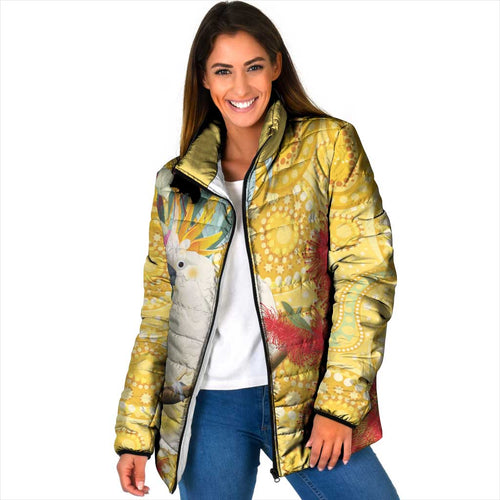 Sulphur-Crested Cockatoo Australia Aboriginal Art Padded Jacket NAIDOC Week - Nature Lovers