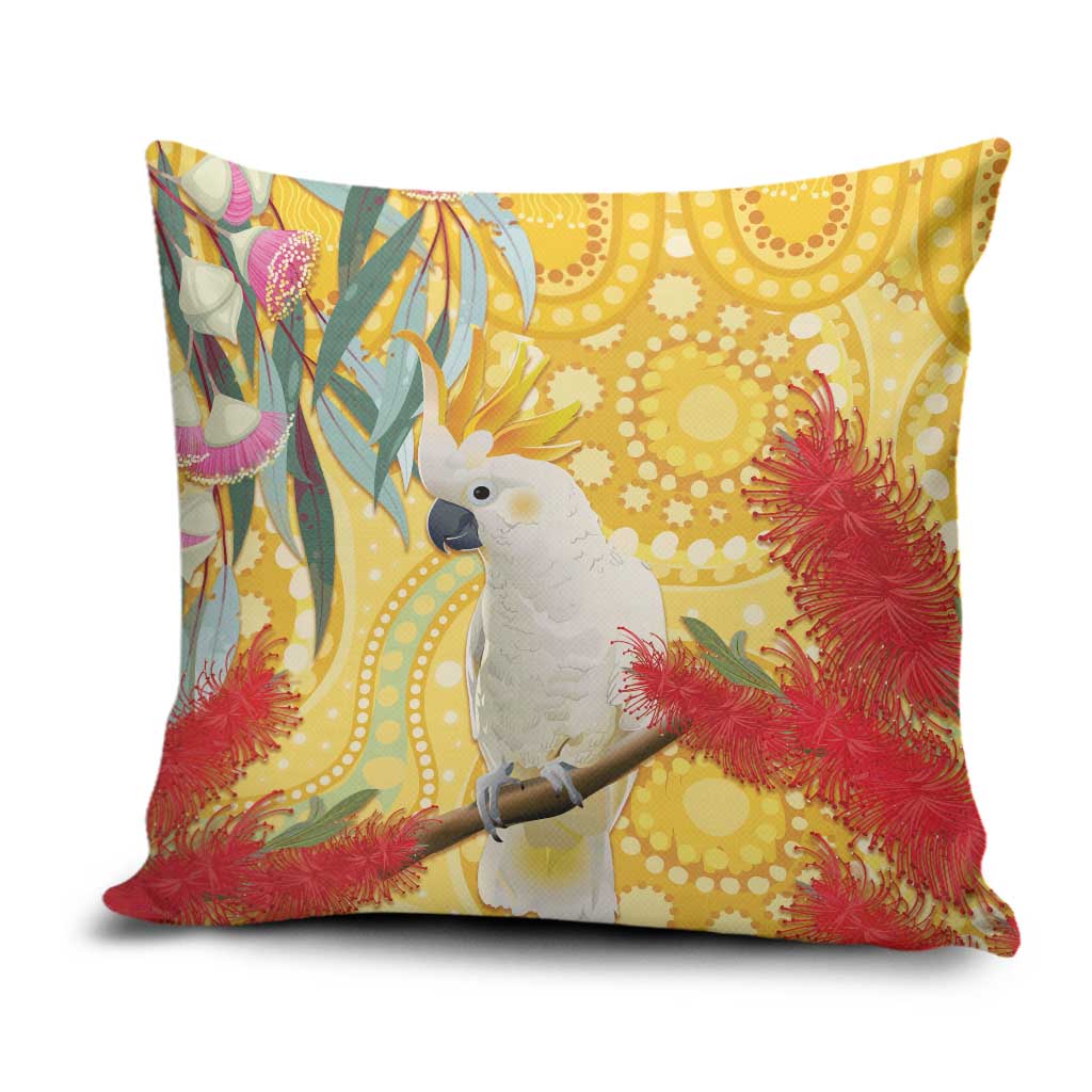 Sulphur-Crested Cockatoo Australia Aboriginal Art Pillow Cover NAIDOC Week - Nature Lovers