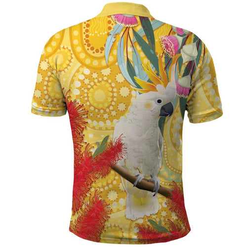 Sulphur-Crested Cockatoo Australia Aboriginal Art Polo Shirt NAIDOC Week - Nature Lovers
