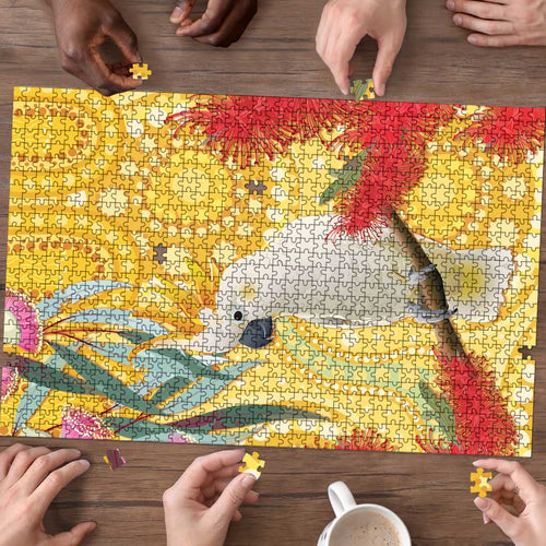 Sulphur-Crested Cockatoo Australia Aboriginal Art Puzzle NAIDOC Week - Nature Lovers