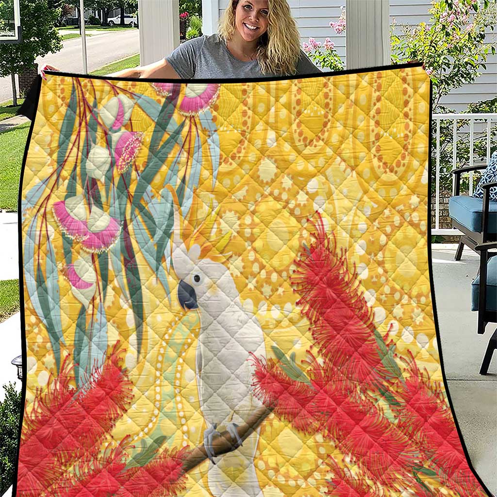 Sulphur-Crested Cockatoo Australia Aboriginal Art Quilt NAIDOC Week - Nature Lovers