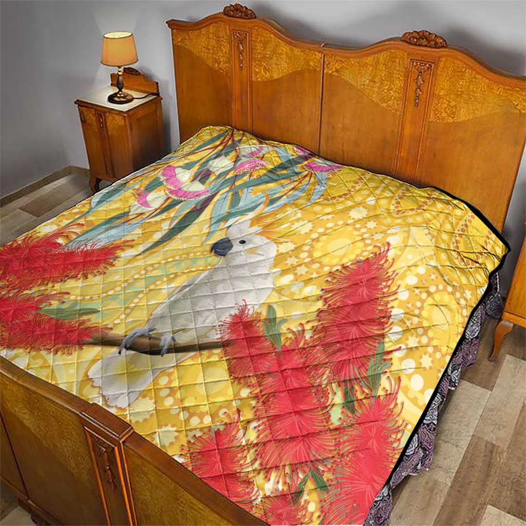 Sulphur-Crested Cockatoo Australia Aboriginal Art Quilt NAIDOC Week - Nature Lovers