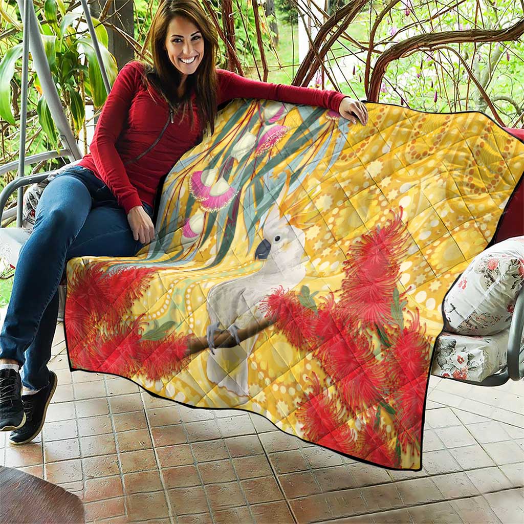 Sulphur-Crested Cockatoo Australia Aboriginal Art Quilt NAIDOC Week - Nature Lovers