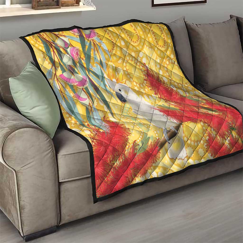 Sulphur-Crested Cockatoo Australia Aboriginal Art Quilt NAIDOC Week - Nature Lovers