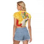 Sulphur-Crested Cockatoo Australia Aboriginal Art Raglan Cropped T Shirt NAIDOC Week - Nature Lovers
