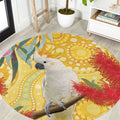 Sulphur-Crested Cockatoo Australia Aboriginal Art Round Carpet NAIDOC Week - Nature Lovers