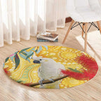 Sulphur-Crested Cockatoo Australia Aboriginal Art Round Carpet NAIDOC Week - Nature Lovers