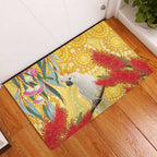 Sulphur-Crested Cockatoo Australia Aboriginal Art Rubber Doormat NAIDOC Week - Nature Lovers
