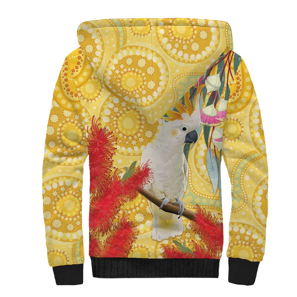 Sulphur-Crested Cockatoo Australia Aboriginal Art Sherpa Hoodie NAIDOC Week - Nature Lovers