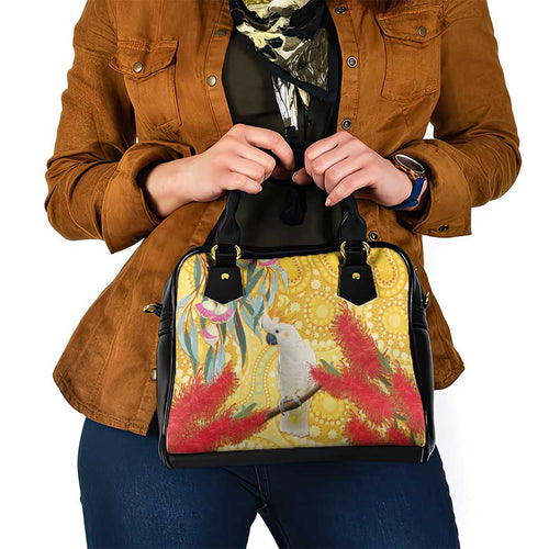 Sulphur-Crested Cockatoo Australia Aboriginal Art Shoulder Handbag NAIDOC Week - Nature Lovers