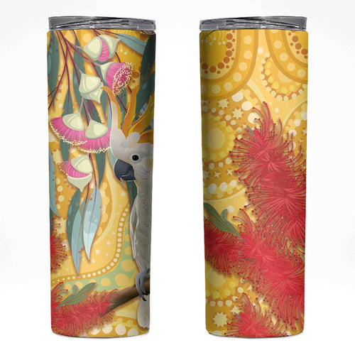 Sulphur-Crested Cockatoo Australia Aboriginal Art Skinny Tumbler NAIDOC Week - Nature Lovers