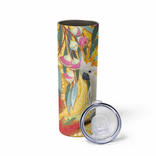 Sulphur-Crested Cockatoo Australia Aboriginal Art Skinny Tumbler NAIDOC Week - Nature Lovers