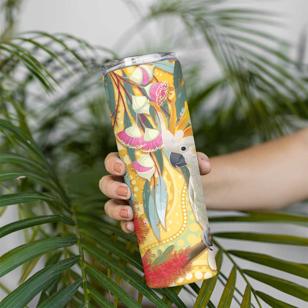 Sulphur-Crested Cockatoo Australia Aboriginal Art Skinny Tumbler NAIDOC Week - Nature Lovers