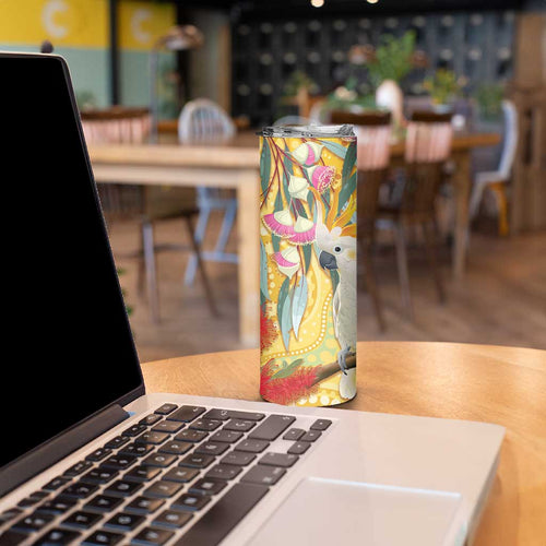 Sulphur-Crested Cockatoo Australia Aboriginal Art Skinny Tumbler NAIDOC Week - Nature Lovers