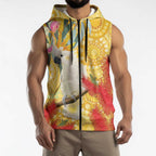 Sulphur-Crested Cockatoo Australia Aboriginal Art Sleeveless Zip Hoodie NAIDOC Week - Nature Lovers