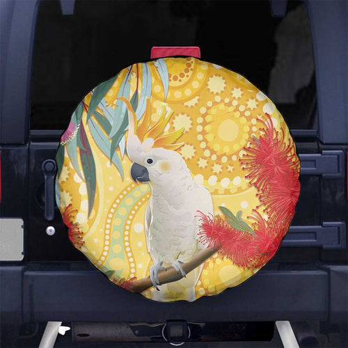 Sulphur-Crested Cockatoo Australia Aboriginal Art Spare Tire Cover NAIDOC Week - Nature Lovers