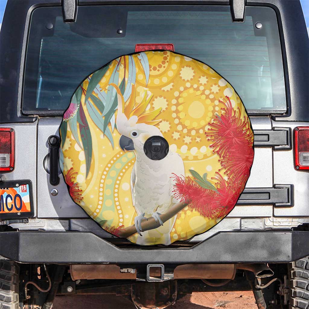 Sulphur-Crested Cockatoo Australia Aboriginal Art Spare Tire Cover NAIDOC Week - Nature Lovers