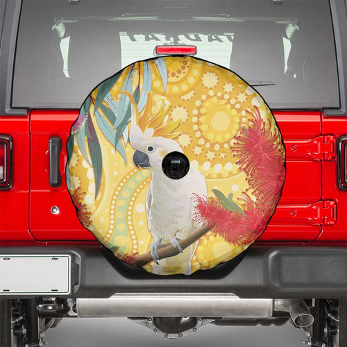 Sulphur-Crested Cockatoo Australia Aboriginal Art Spare Tire Cover NAIDOC Week - Nature Lovers