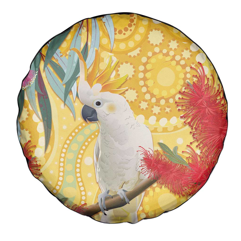 Sulphur-Crested Cockatoo Australia Aboriginal Art Spare Tire Cover NAIDOC Week - Nature Lovers