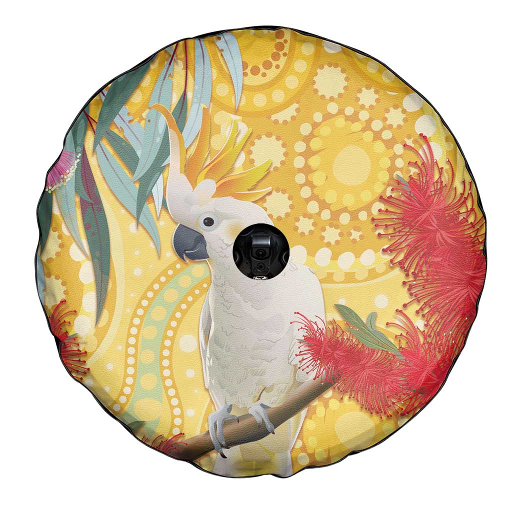 Sulphur-Crested Cockatoo Australia Aboriginal Art Spare Tire Cover NAIDOC Week - Nature Lovers