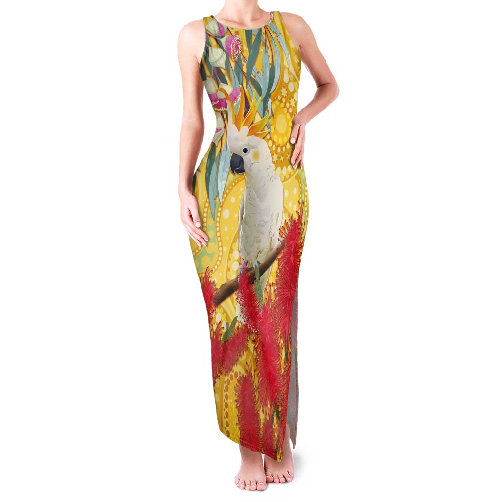 Sulphur-Crested Cockatoo Australia Aboriginal Art Tank Maxi Dress NAIDOC Week - Nature Lovers