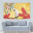 Sulphur-Crested Cockatoo Australia Aboriginal Art Tapestry NAIDOC Week - Nature Lovers