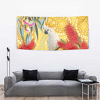 Sulphur-Crested Cockatoo Australia Aboriginal Art Tapestry NAIDOC Week - Nature Lovers