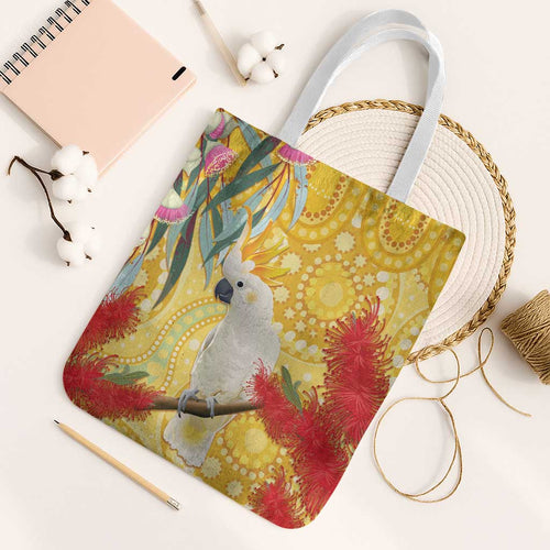 Sulphur-Crested Cockatoo Australia Aboriginal Art Tote Bag NAIDOC Week - Nature Lovers