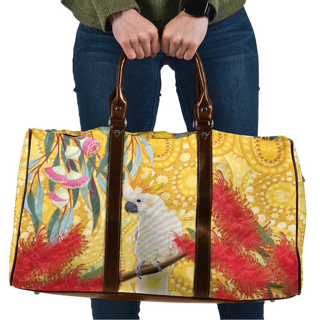 Sulphur-Crested Cockatoo Australia Aboriginal Art Travel Bag NAIDOC Week - Nature Lovers