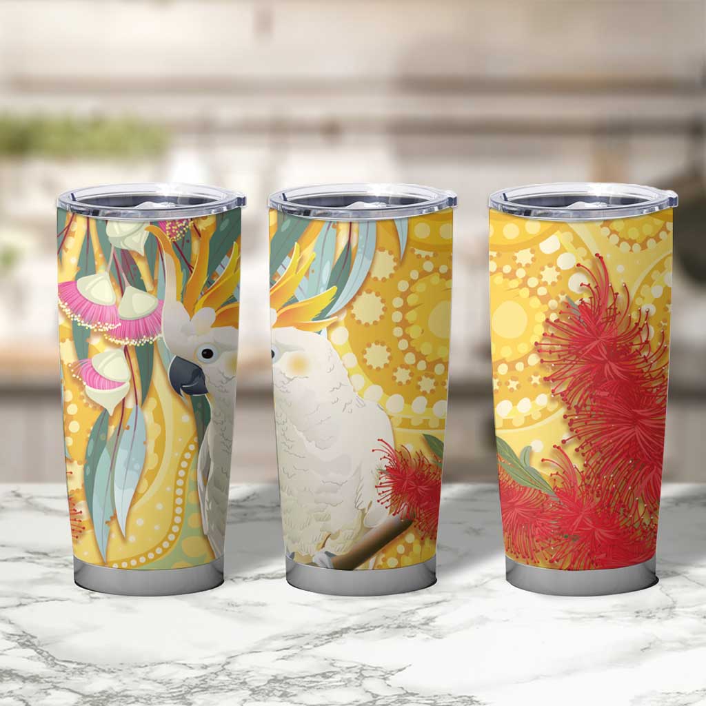 Sulphur-Crested Cockatoo Australia Aboriginal Art Tumbler Cup NAIDOC Week - Nature Lovers