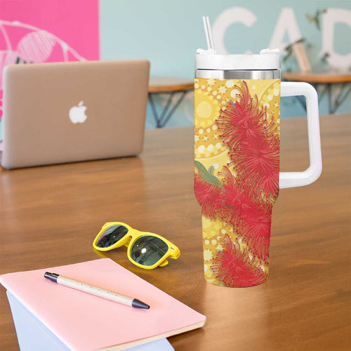 Sulphur-Crested Cockatoo Australia Aboriginal Art Tumbler With Handle NAIDOC Week - Nature Lovers