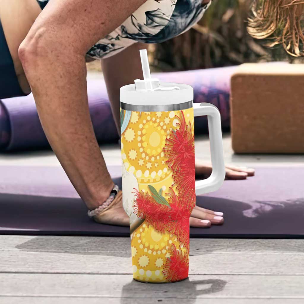 Sulphur-Crested Cockatoo Australia Aboriginal Art Tumbler With Handle NAIDOC Week - Nature Lovers
