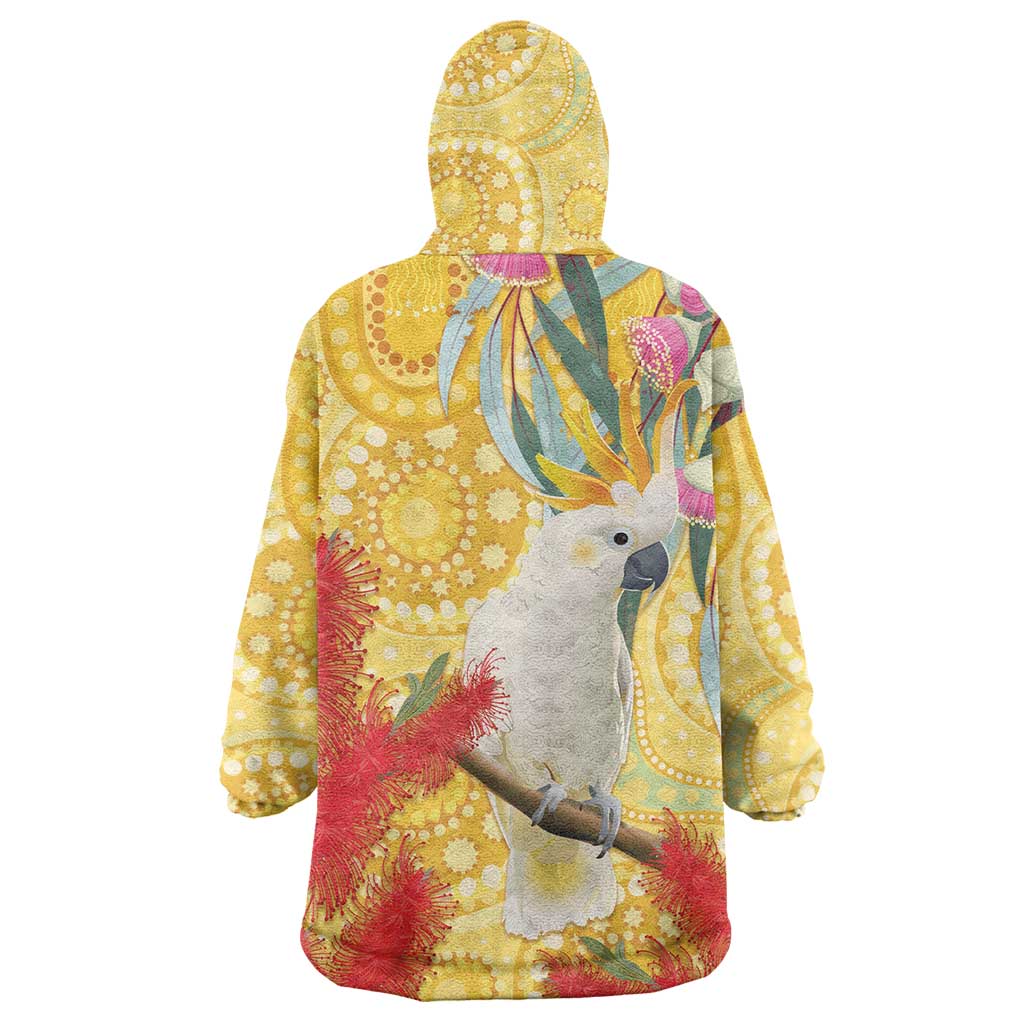 Sulphur-Crested Cockatoo Australia Aboriginal Art Wearable Blanket Hoodie NAIDOC Week - Nature Lovers