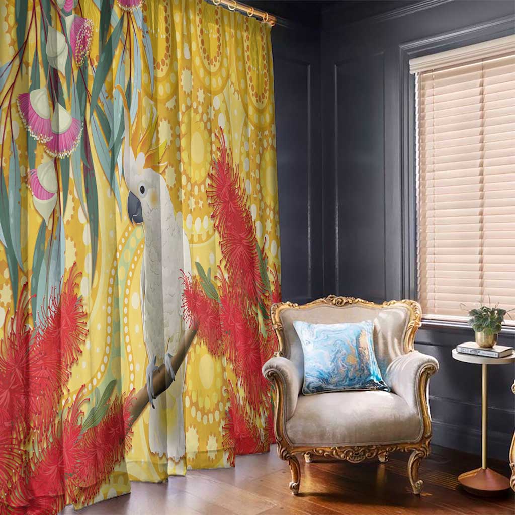 Sulphur-Crested Cockatoo Australia Aboriginal Art Window Curtain NAIDOC Week - Nature Lovers
