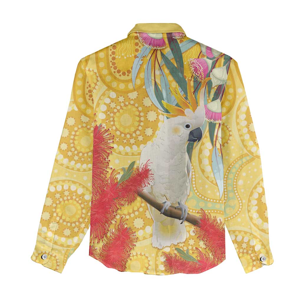 Sulphur-Crested Cockatoo Australia Aboriginal Art Women Casual Shirt NAIDOC Week - Nature Lovers