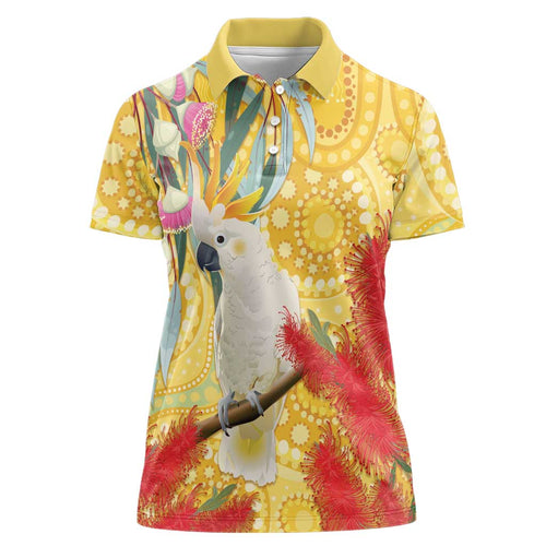 Sulphur-Crested Cockatoo Australia Aboriginal Art Women Polo Shirt NAIDOC Week - Nature Lovers
