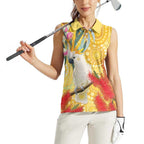 Sulphur-Crested Cockatoo Australia Aboriginal Art Women Sleeveless Polo Shirt NAIDOC Week - Nature Lovers