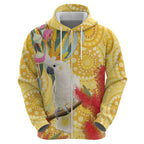 Sulphur-Crested Cockatoo Australia Aboriginal Art Zip Hoodie NAIDOC Week - Nature Lovers