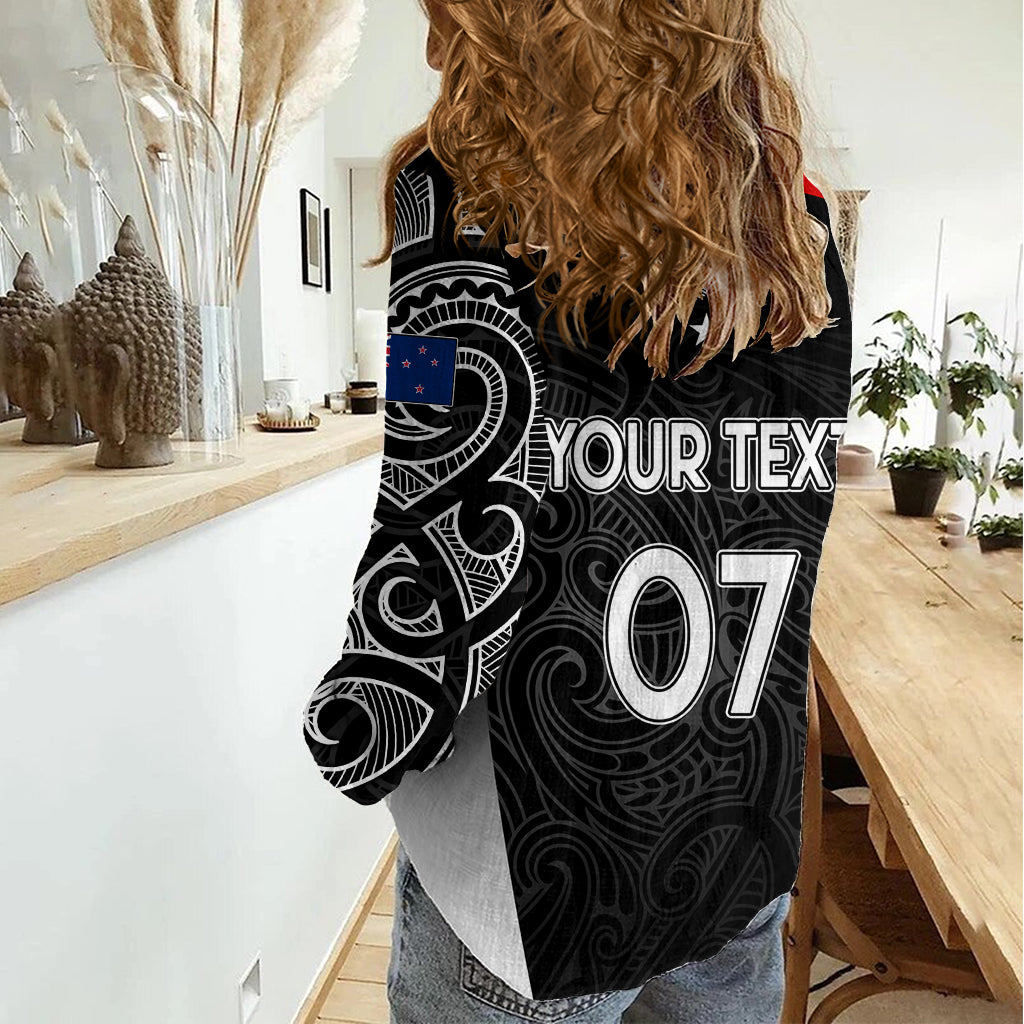 Personalised New Zealand Rugby Women Casual Shirt Aotearoa World Cup 2023 Champions LT7