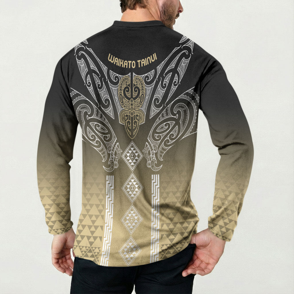 Aotearoa Maori Iwi Heritage Button Sweatshirt Waikato Tainui Parauri