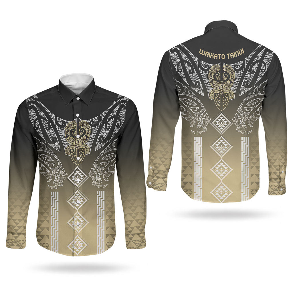 Aotearoa Maori Iwi Heritage Couples Matching Off Shoulder Short Dress and Long Sleeve Button Shirt Waikato Tainui Parauri