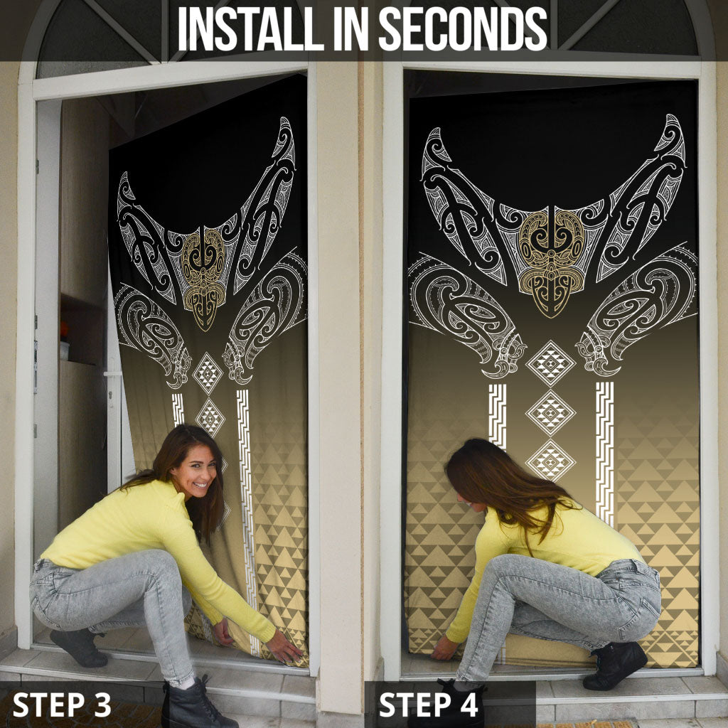Aotearoa Maori Iwi Heritage Door Cover Waikato Tainui Parauri