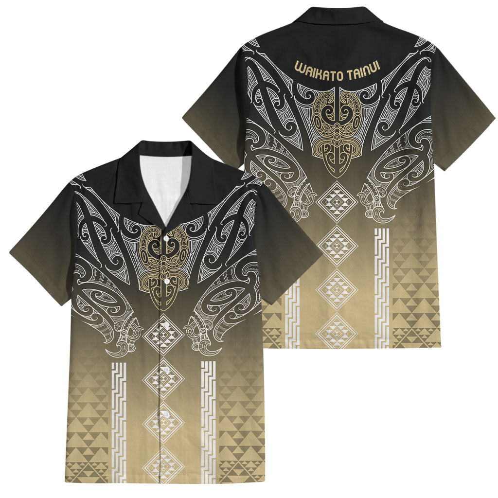 Aotearoa Maori Iwi Heritage Family Matching Off Shoulder Maxi Dress and Hawaiian Shirt Waikato Tainui Parauri