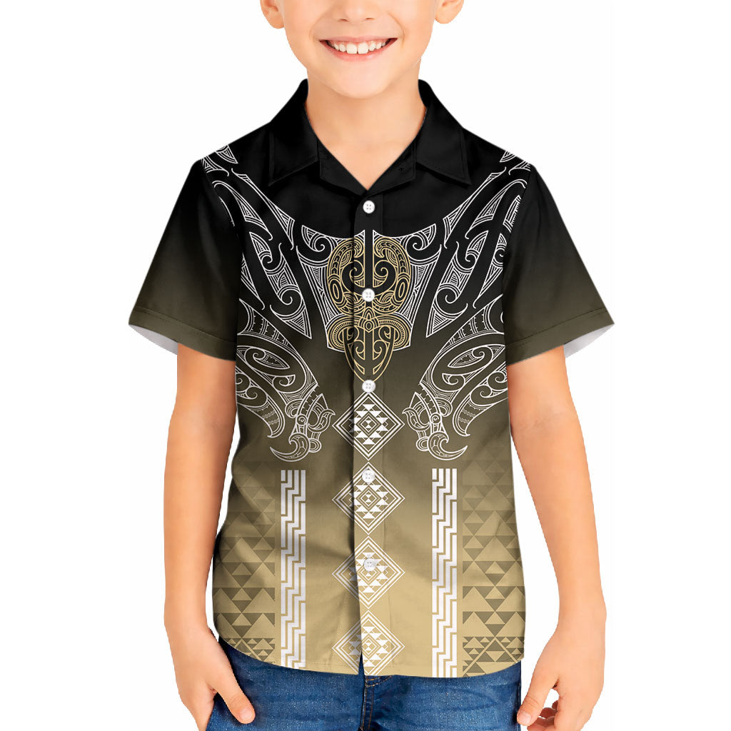 Aotearoa Maori Iwi Heritage Kid Hawaiian Shirt Waikato Tainui Parauri