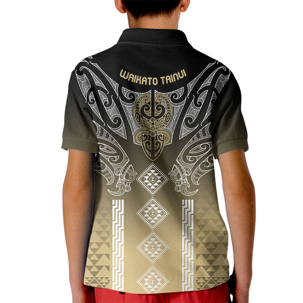 Aotearoa Maori Iwi Heritage Kid Polo Shirt Waikato Tainui Parauri