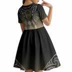 Aotearoa Maori Iwi Heritage Kid Short Sleeve Dress Waikato Tainui Parauri
