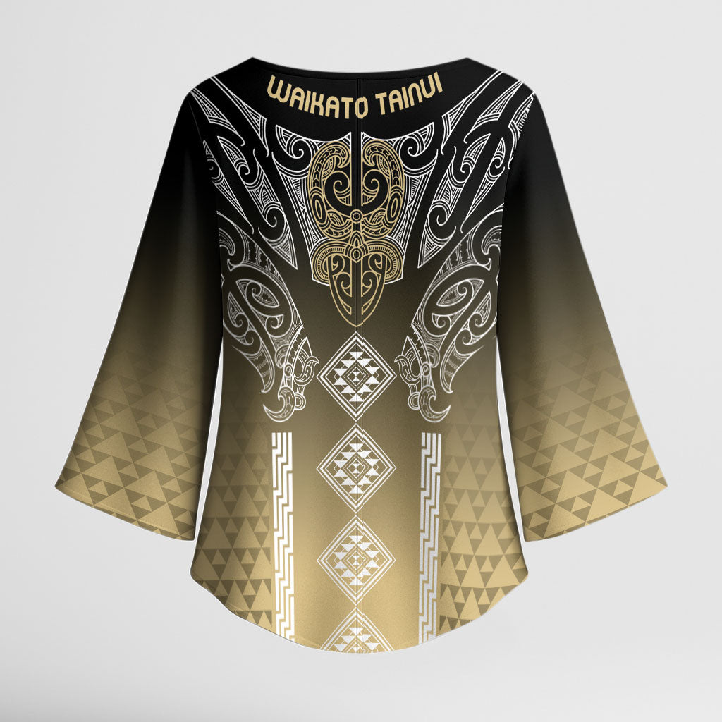 Aotearoa Maori Iwi Heritage Kimono Sleeve Blouse Waikato Tainui Parauri