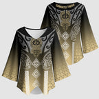 Aotearoa Maori Iwi Heritage Kimono Sleeve Blouse Waikato Tainui Parauri