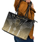 Aotearoa Maori Iwi Heritage Leather Tote Bag Waikato Tainui Parauri